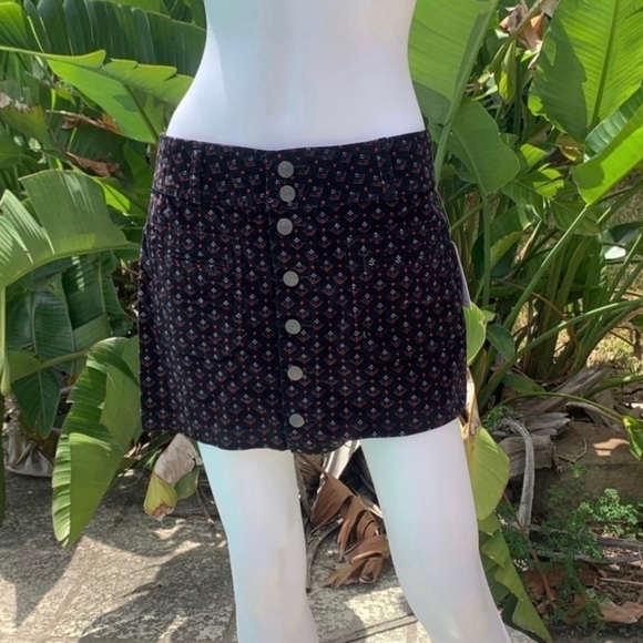 💋NWT FREE People Corduroy Button Down Mini Skirt - Picture 2 of 13